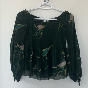 Aritzia Wilfred off shoulder top with pleats